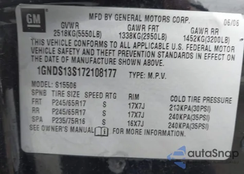 2007 Chevrolet Trailblazer Ls z USA, uszkodzony, nr VIN 1GNDS13S172108177